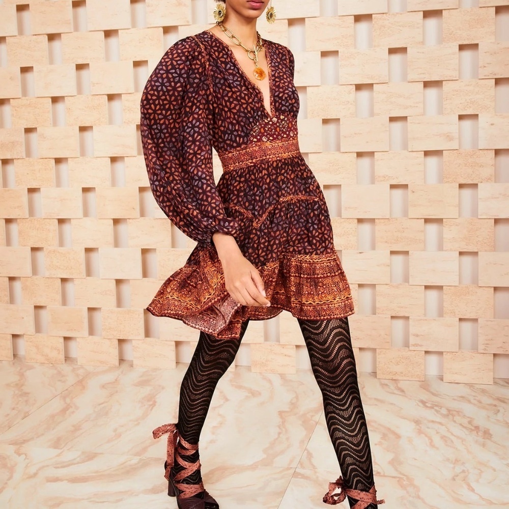 Ulla Johnson Brown and Orange Mini Dress